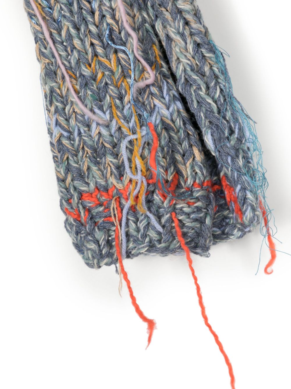 Shop Maison Margiela Threaded Chunky-knit Rectangle Scarf In Multicolour