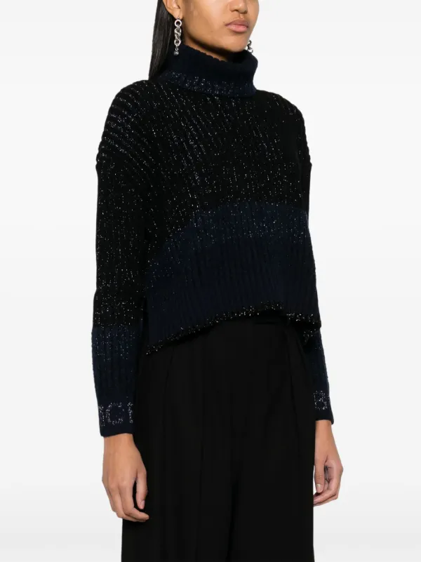 Iceberg Pull En Maille Ajourée à Détail De Paillette Bleu