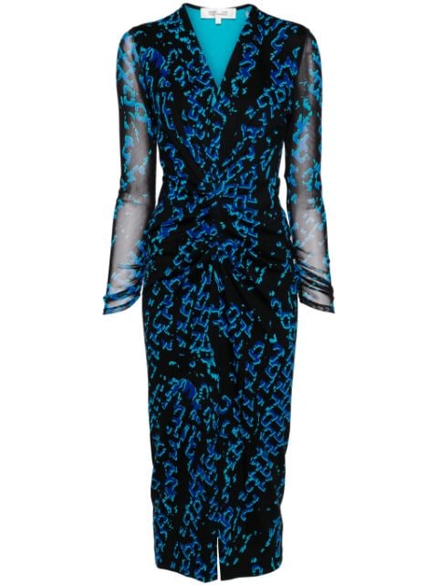 DVF Diane von Furstenberg robe mi-longue Hades à imprimé graphique