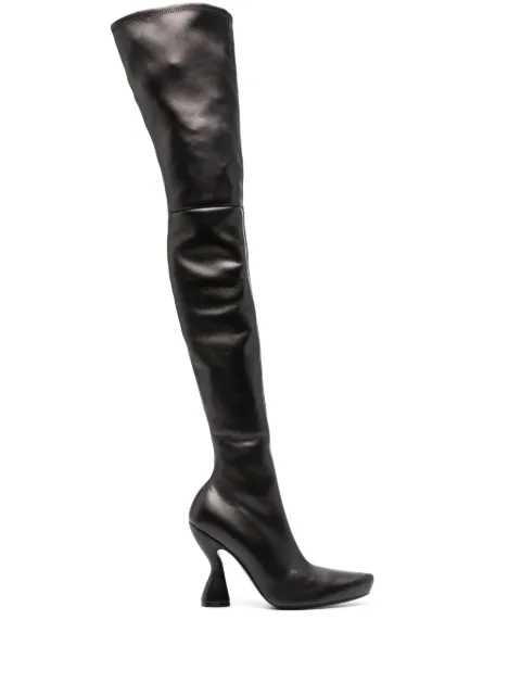 Lanvin 100mm leather thigh-high boots