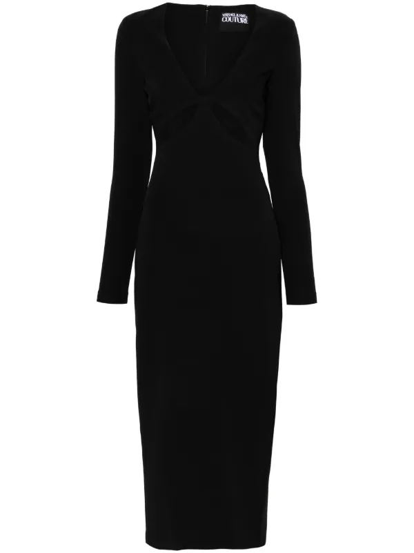 ワンピース VERSACE Cut out midi dress Black Cutout Midi Dress by Versace on Sale