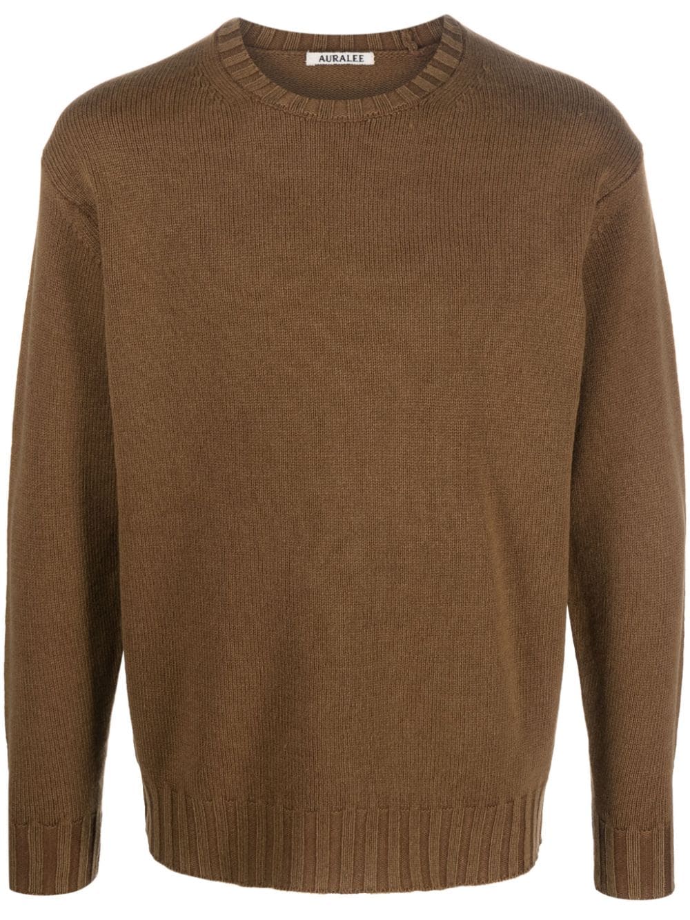 Auralee Crew-neck Wool Jumper In Brown