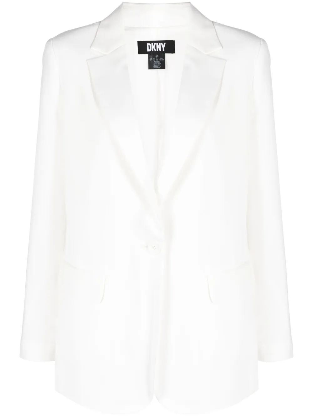 Dkny Satin-trim Single-breasted Blazer In White