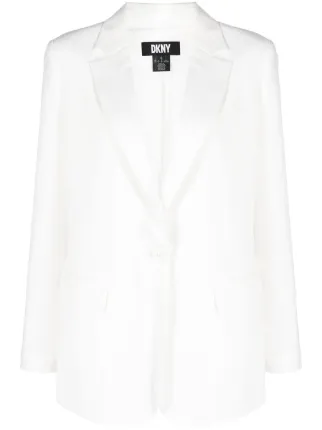 DKNY satin-trim single-breasted Blazer - Farfetch