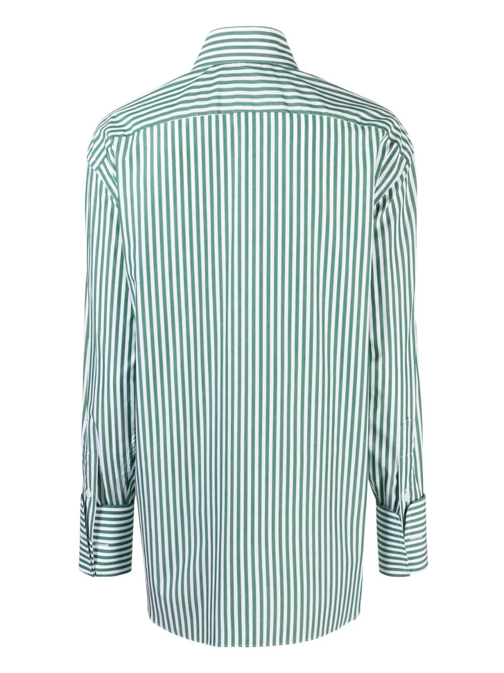 WOERA Gestreepte blouse - Groen