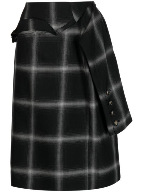 marina yee Birkin plaid-check wool skirt