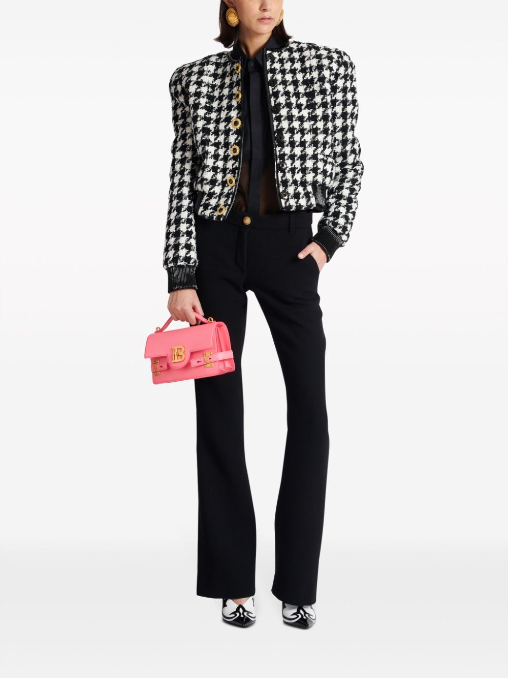 Balmain B-Buzz 24 leren handtas Roze