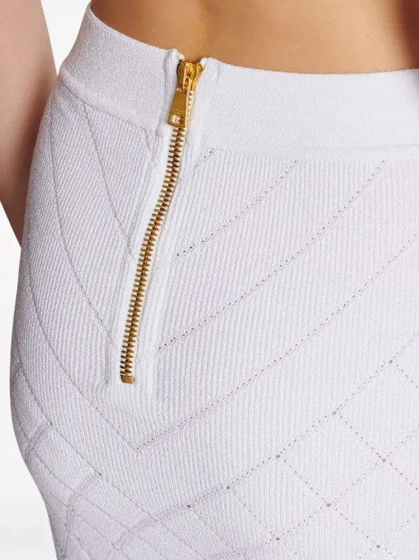 VIP【関税送料無料】希少 BALMAIN KNITTED MINI SKIRT Balmain - Knitted Buttoned Mini Skirt - Black - Balmain