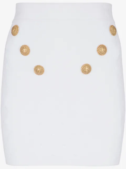 Balmain falda corta de tejido fino con seis botones