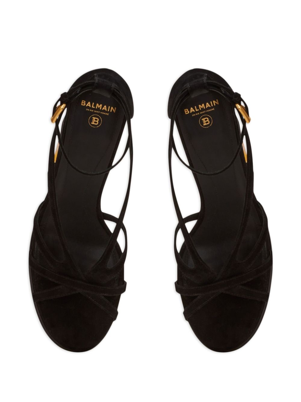 Shop Balmain Cam 160mm Suede Platform Sandals In Black