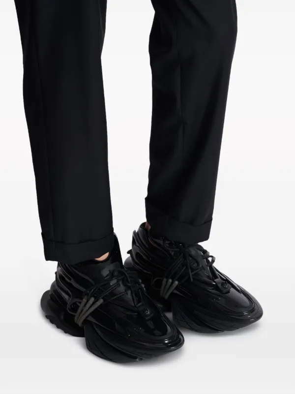 Balmain Unicorn Main Lab Leather Sneakers | Black | FARFETCH