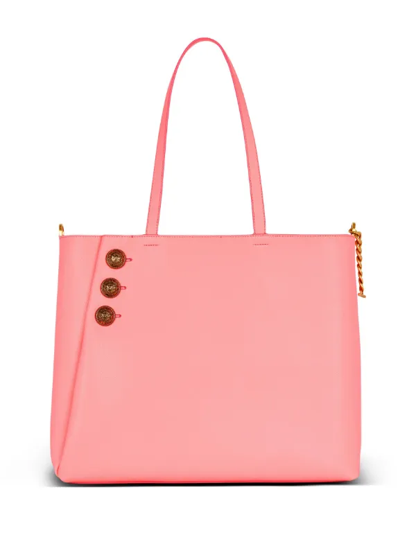 【関税込み】balmain Embleme' shopping bag Balmain Embleme Leather Tote Bag | Pink | FARFETCH