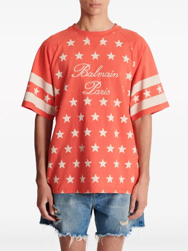 【関税込み】BALMAIN STAR PRINT T-SHIRT BALMAIN - 【ラスト1点】BALMAIN STAR PRINT T-SHIRT -STRAIGHT