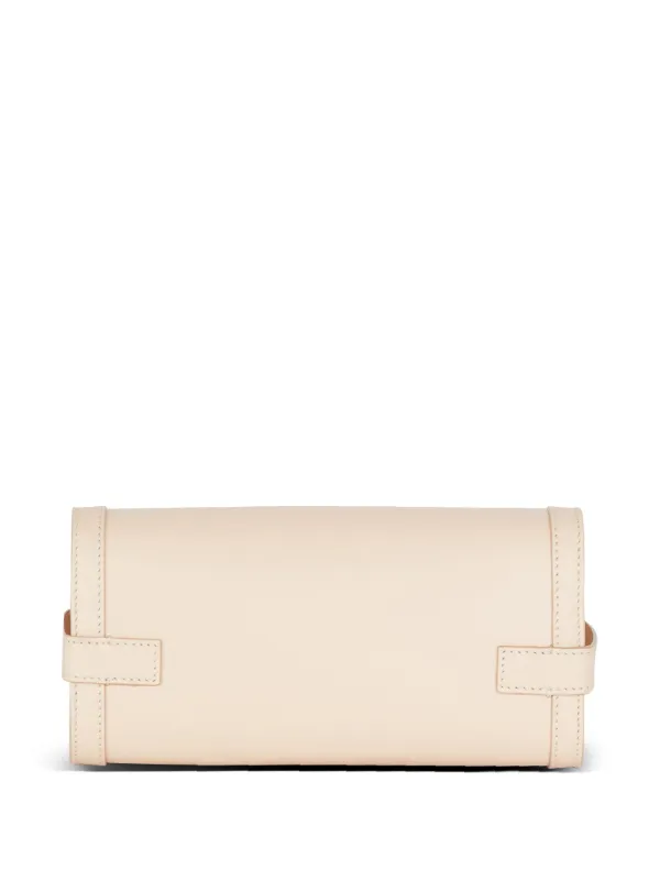 Cream leather hotsell clutch bag