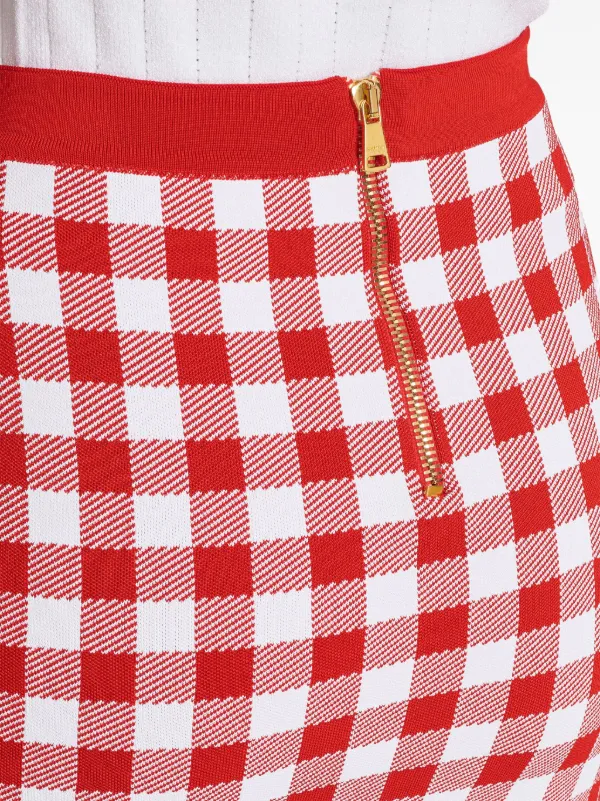 【関税込み】Balmain レッド ボタン ニット ミニスカート Balmainのレッド ボタン ニット ミニスカートがセール中