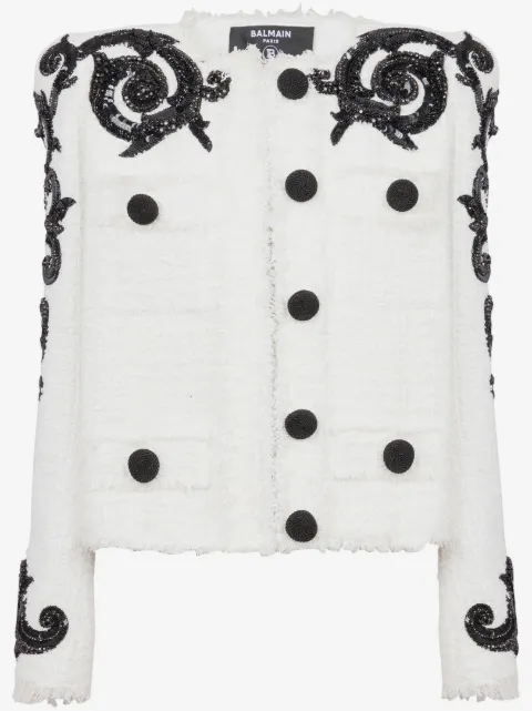 Balmain chaqueta de tweed bordada