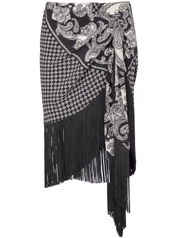 ミニスカート Balmain Fringed Paisley-Print Silk Miniskirt 22144129_51895866_600.jpg