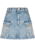 Balmain A-line denim miniskirt - Blue