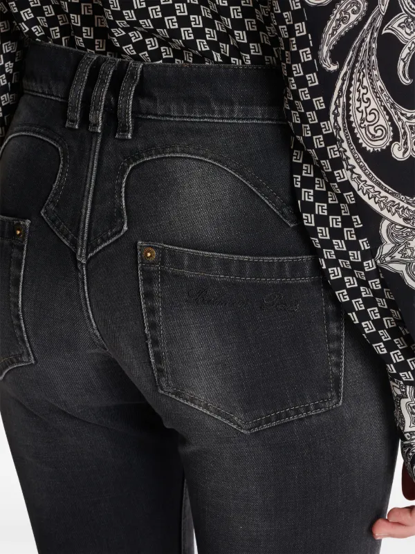 Balmain Western low-rise Bootcut Jeans | Black | FARFETCH