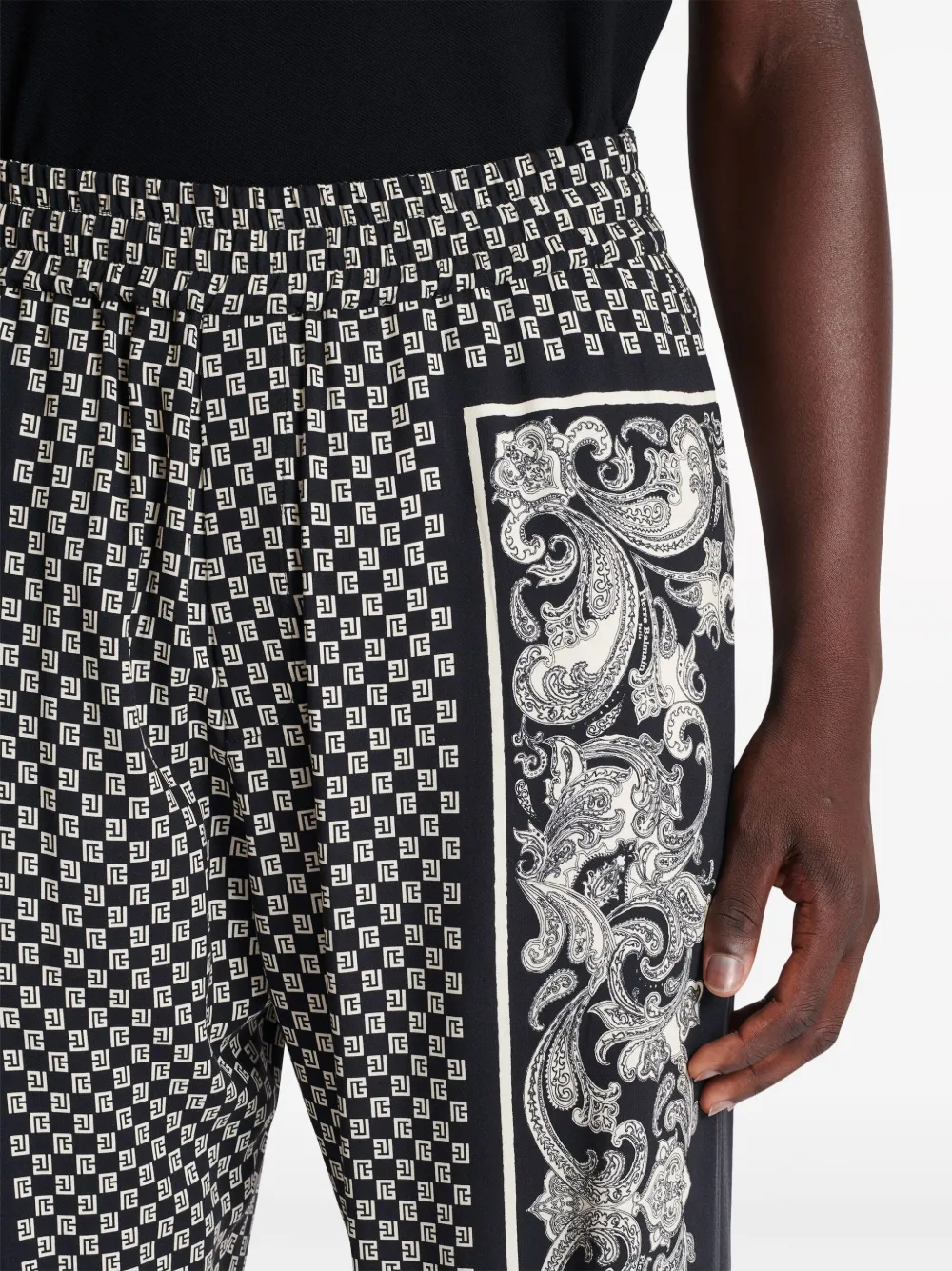 monigram-print elasticated-waistband track pants
