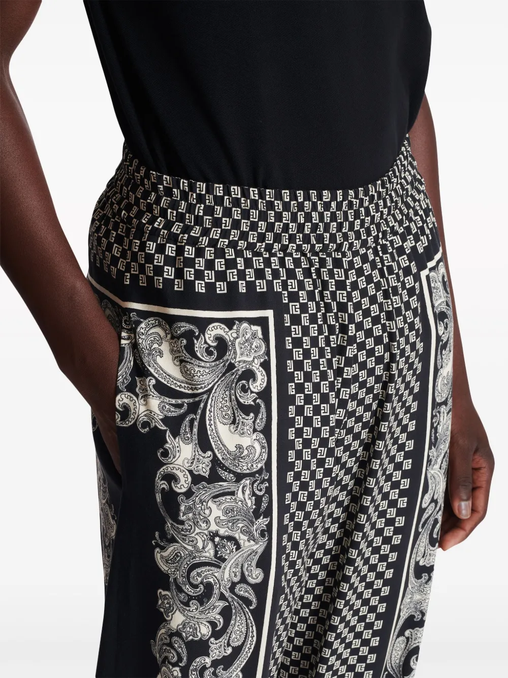 monigram-print elasticated-waistband track pants