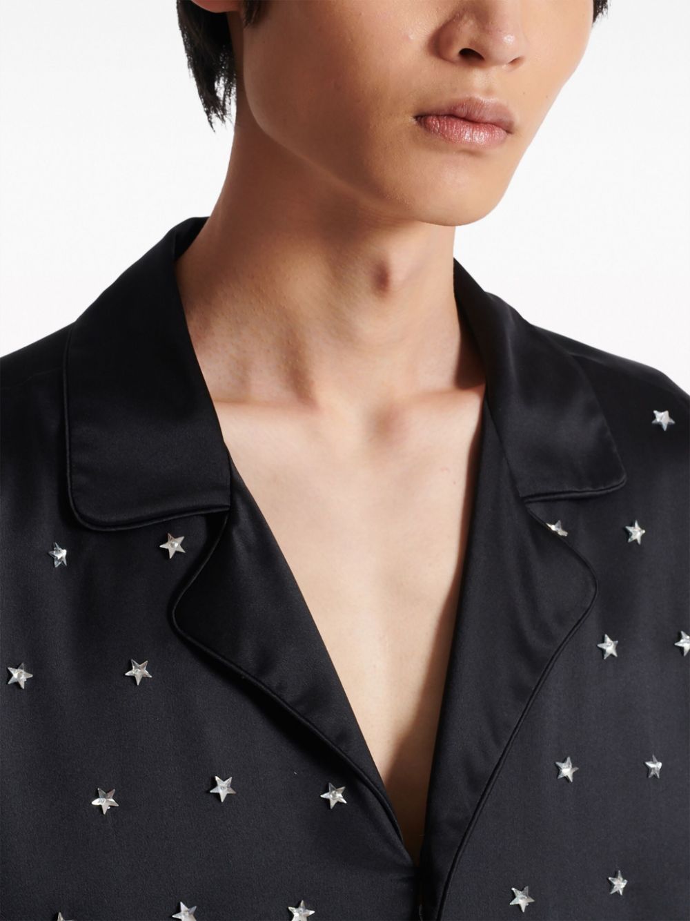 Balmain Stars-embroidered silk shirt Men