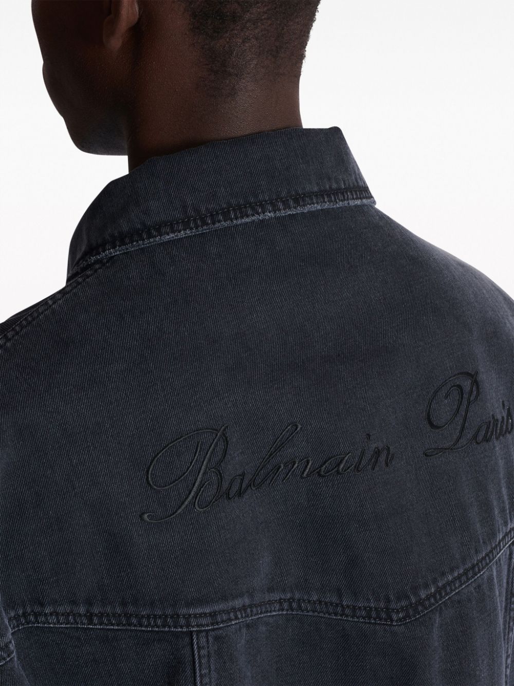 Balmain ripped-detail denim jacket Men