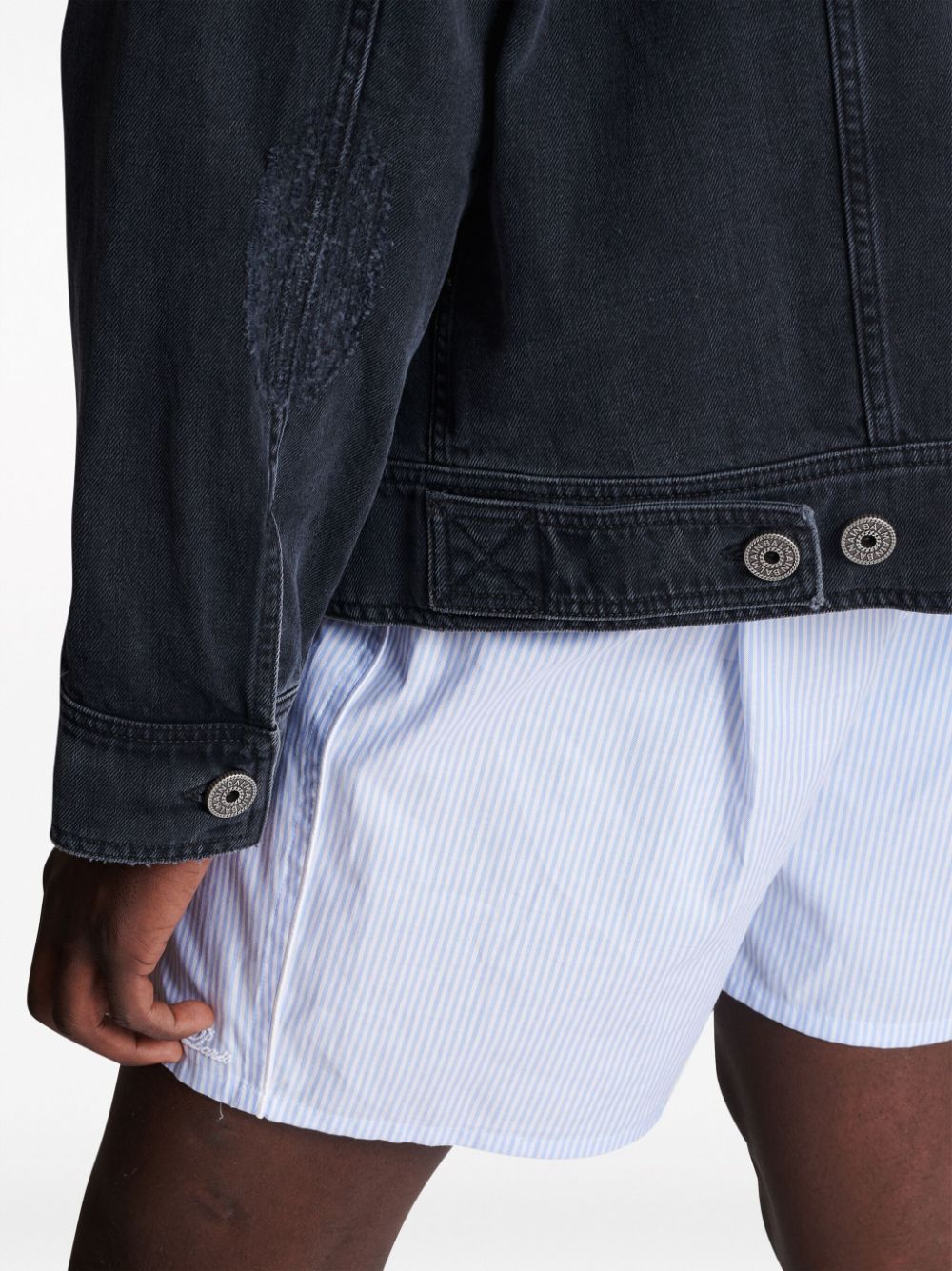 Balmain ripped-detail denim jacket Men