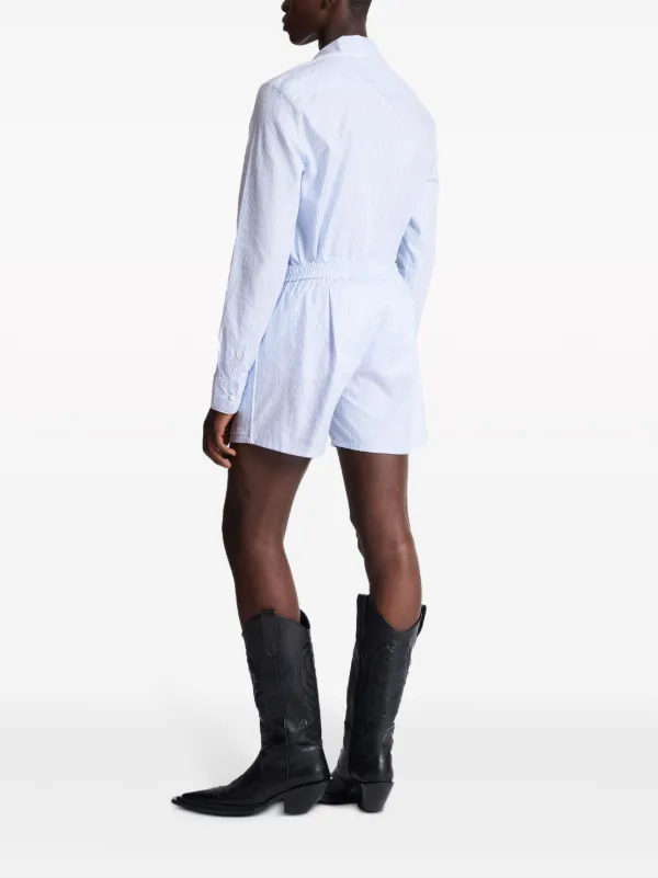 Balmain ロゴ ストライプ ショートパンツ | ブルー | FARFETCH JP