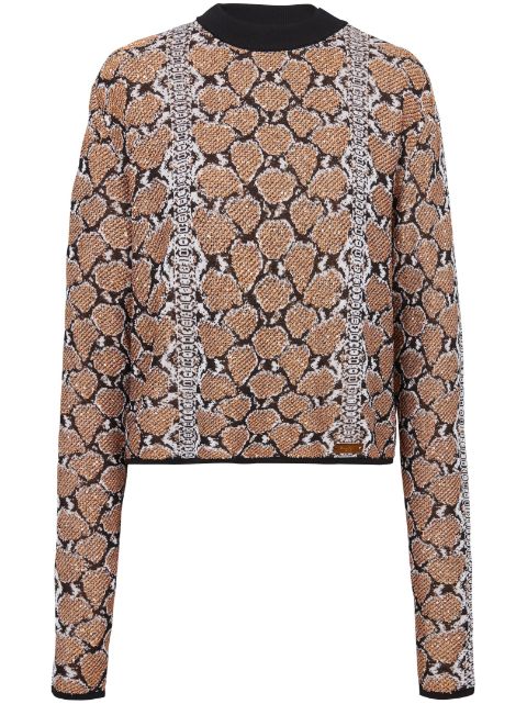 Balmain python-jacquard glittered jumper Women