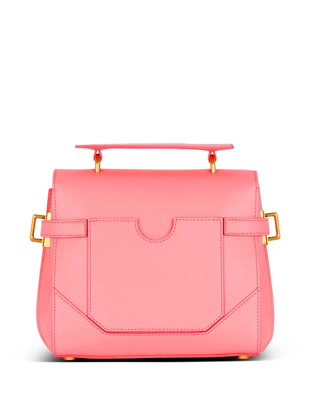 Shop Balmain B-buzz 23 Leather Handbag In Pink