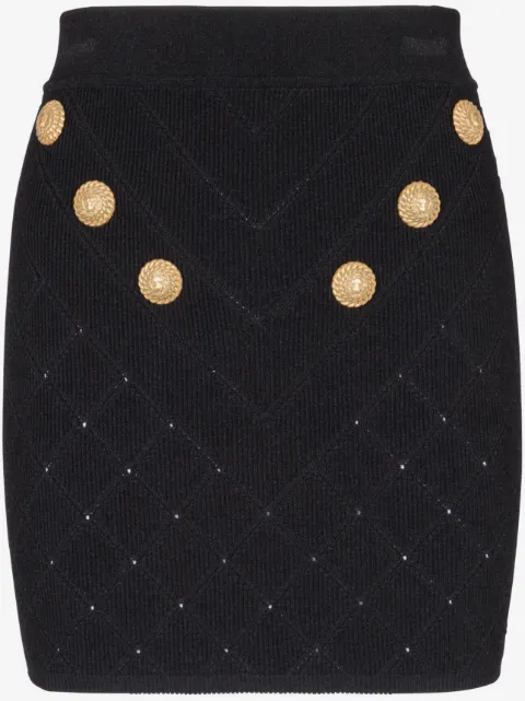 Balmain falda corta de tejido fino con seis botones