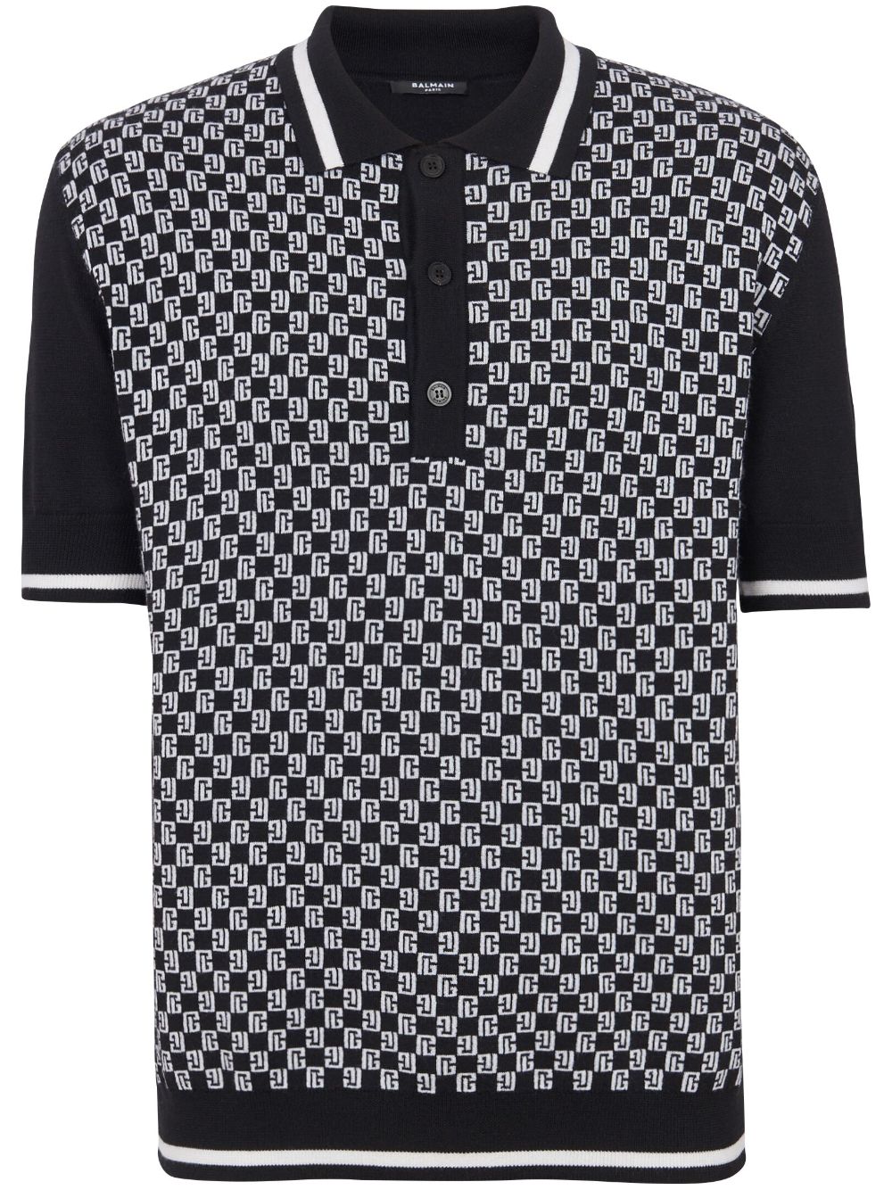Balmain Poloshirt met monogram Zwart