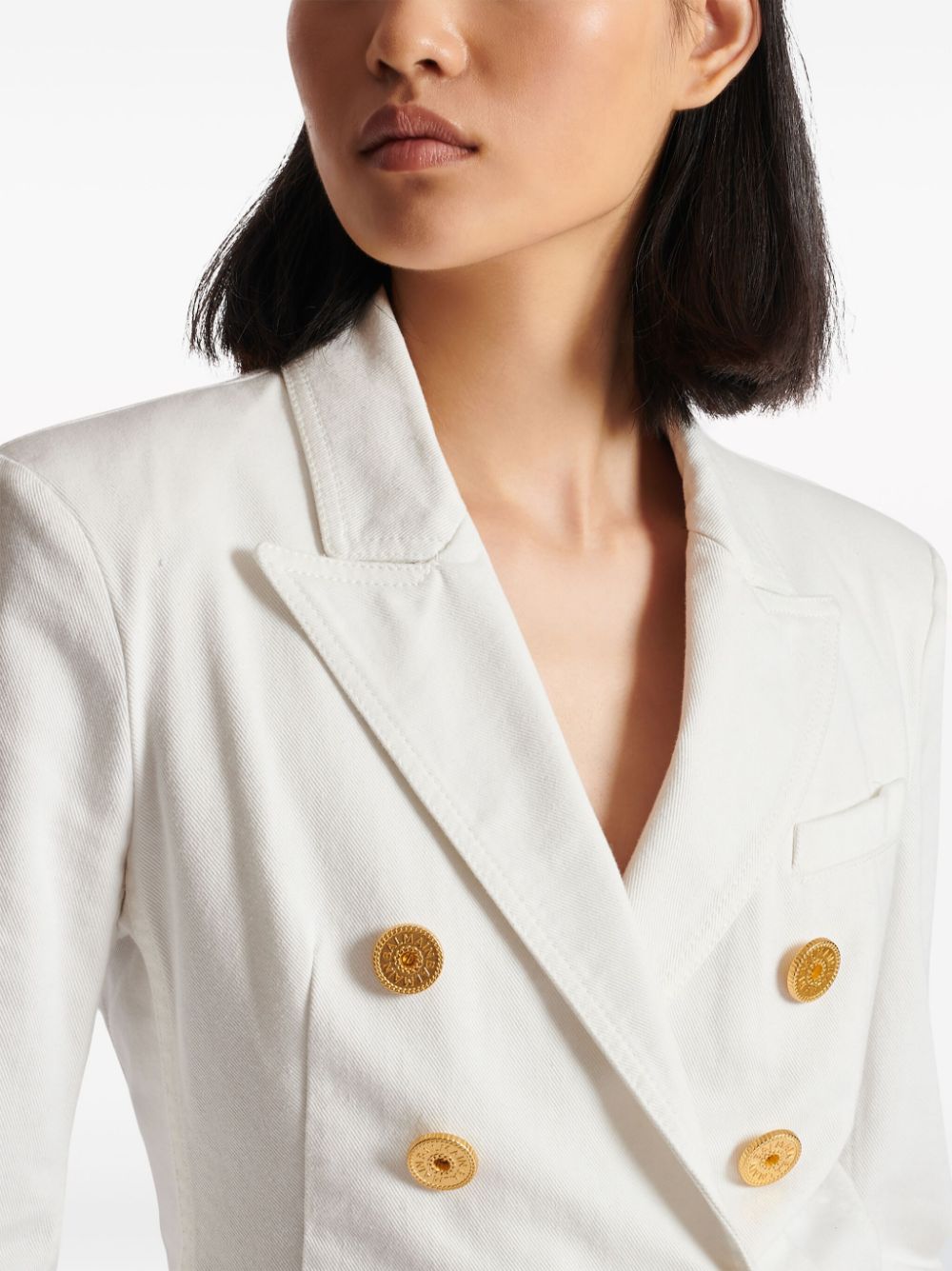 Balmain 6-Button double-breasted denim blazer Women