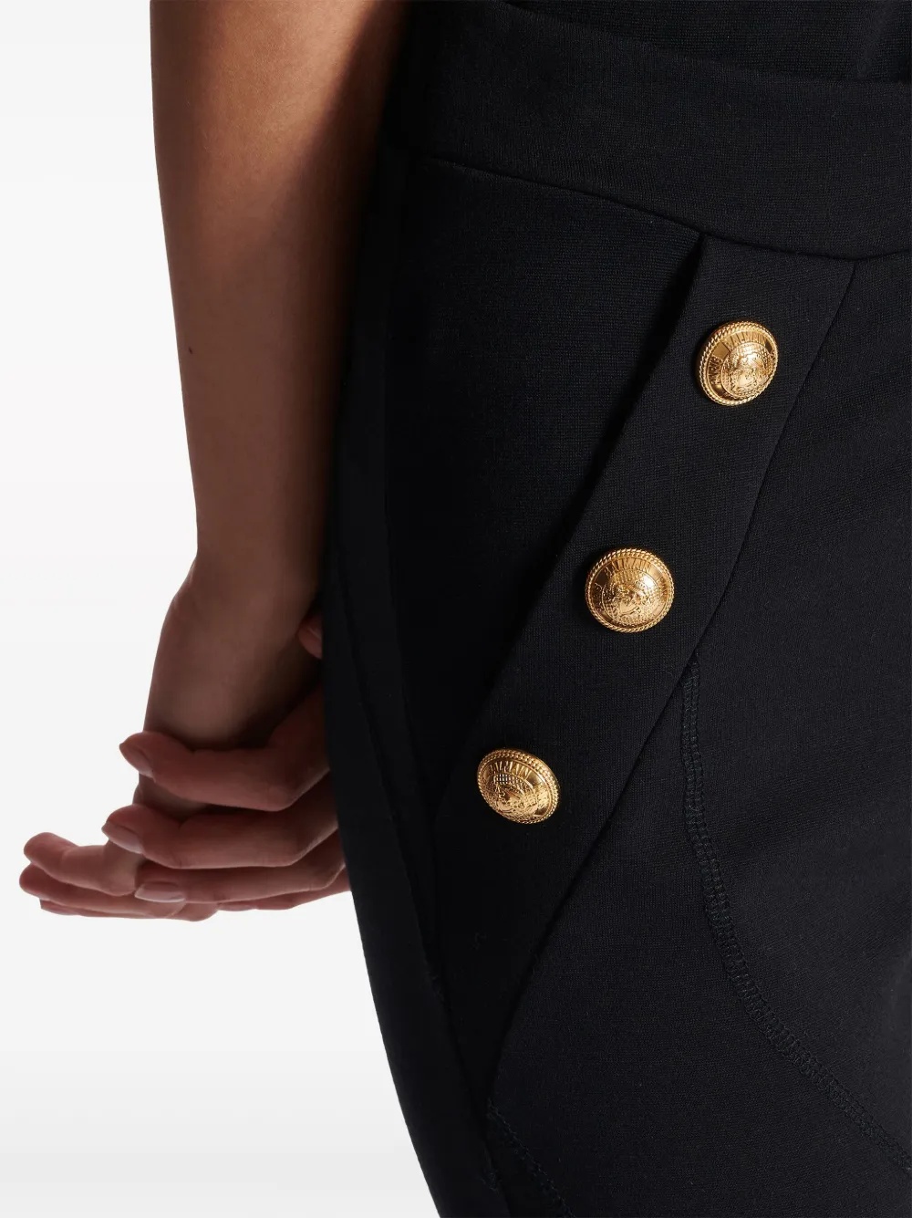 【関税込み】Balmain ブラック 6ボタン レギンス Balmain 6ボタン ニットレギンス | ブラック | FARFETCH JP
