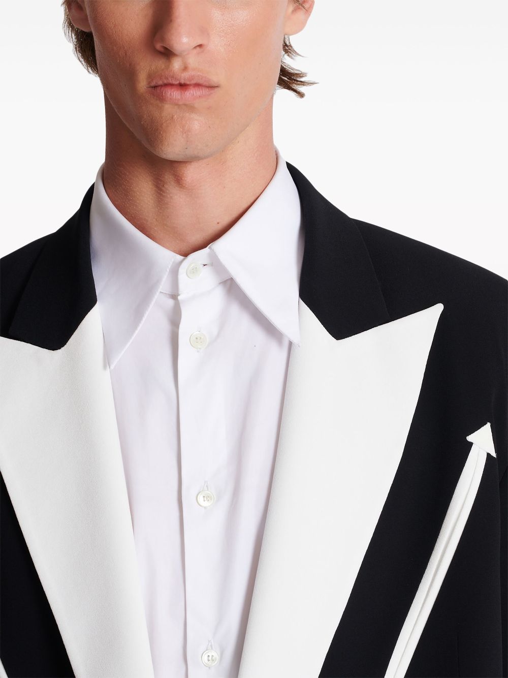 Balmain crepe-texture double-breasted blazer Men