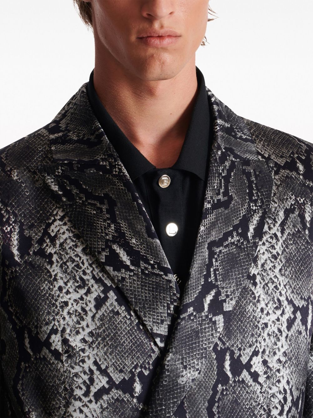 Balmain snakeskin-print silk blazer Men