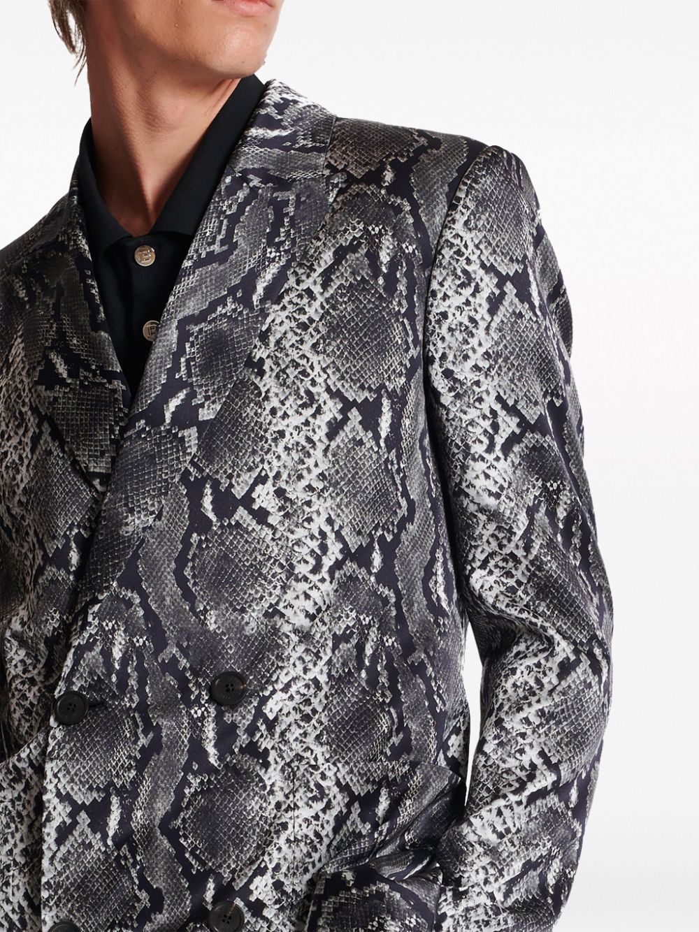 Balmain snakeskin-print silk blazer Men