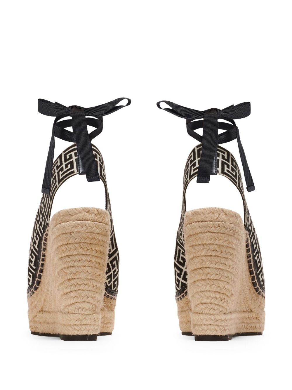 Shop Balmain Alex 75mm Monogram Espadrilles In Black