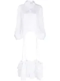Noir Kei Ninomiya ruffled cotton garter shirt - White
