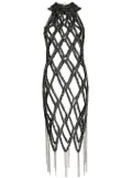 Noir Kei Ninomiya faux-fur chain dress - Black