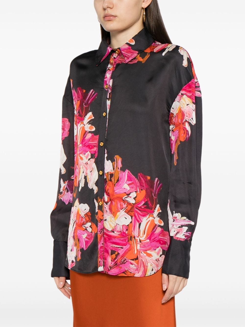Shop Manning Cartell Floral-print Spread-collar Shirt In Multicolour