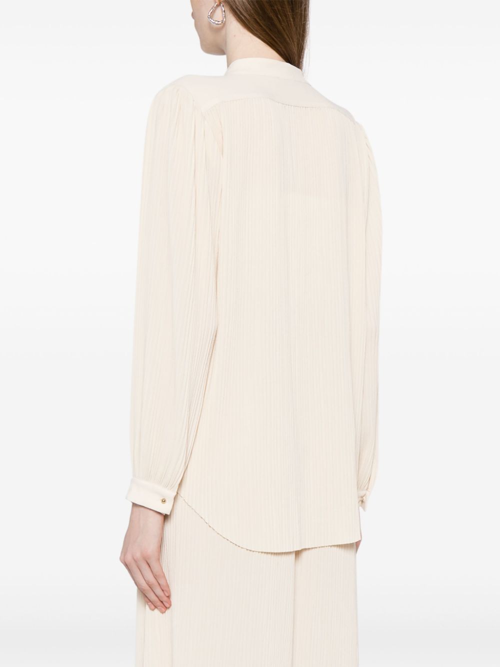 Shop Manning Cartell Double Time Pleated Blouse In Neutrals