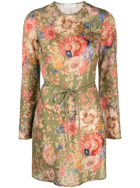 ZIMMERMANN August floral-print linen minidress