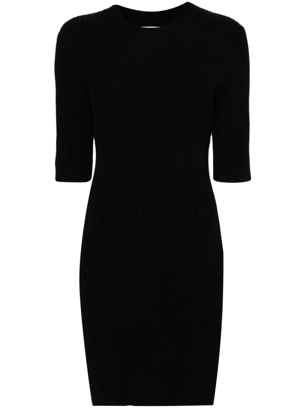 Shop Diane Von Furstenberg Pam Ribbed-knit Minidress In Black