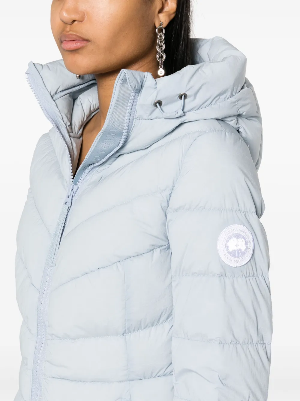 Shop Canada Goose Clair Logo-appliqué Parka Coat In Blue