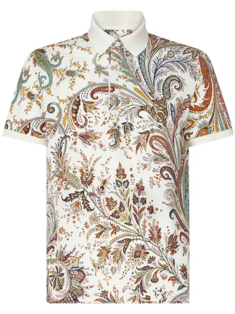 ETRO paisley-print cotton polo shirt