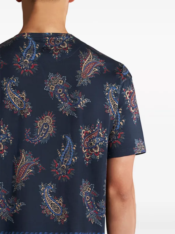 ETRO paisley-print Cotton T-shirt | Blue | FARFETCH