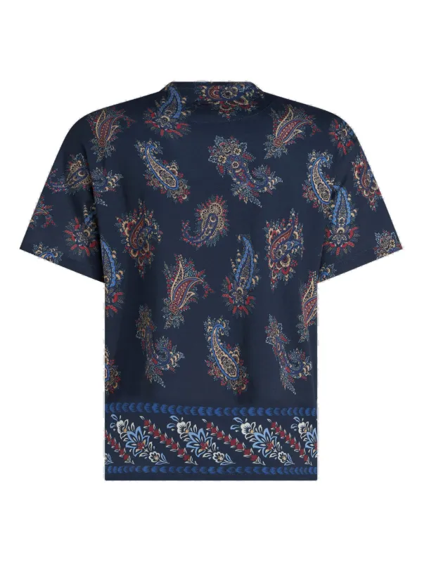 【送料&関税込】Etro Cotton T-shirt ETRO paisley-print Cotton T-shirt | Blue | FARFETCH