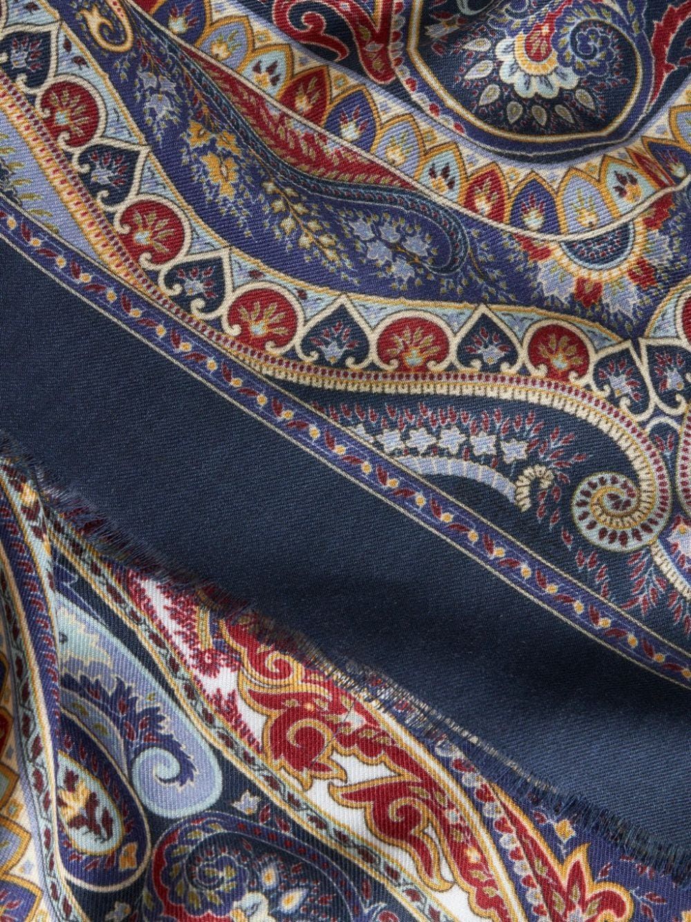 ETRO graphic-print silk scarf Blauw